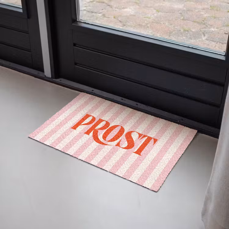 Deurmat - Zachtroze - Rood - Strepen - Prost — 2