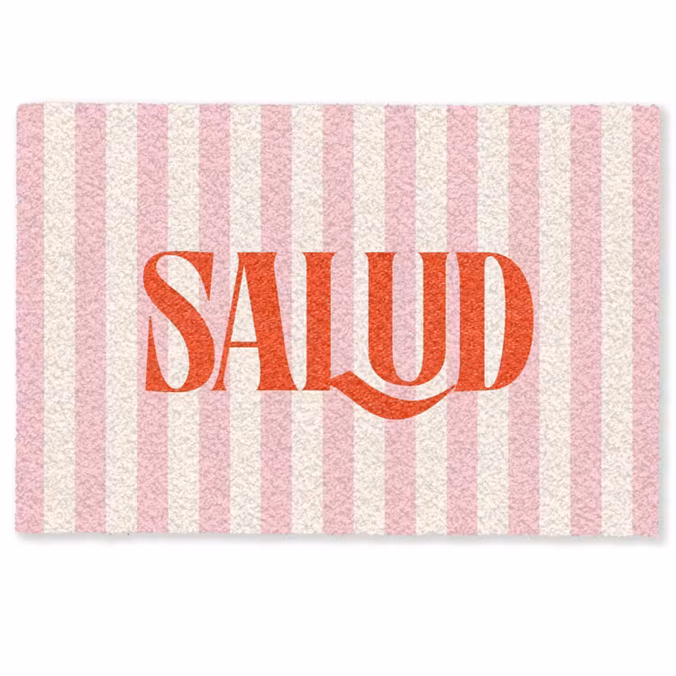 Deurmat - Zachtroze - Rood - Strepen - Salud — 1