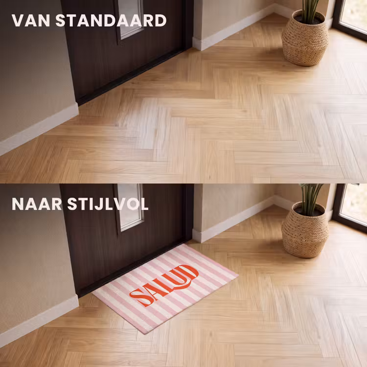 Deurmat - Zachtroze - Rood - Strepen - Salud — 3