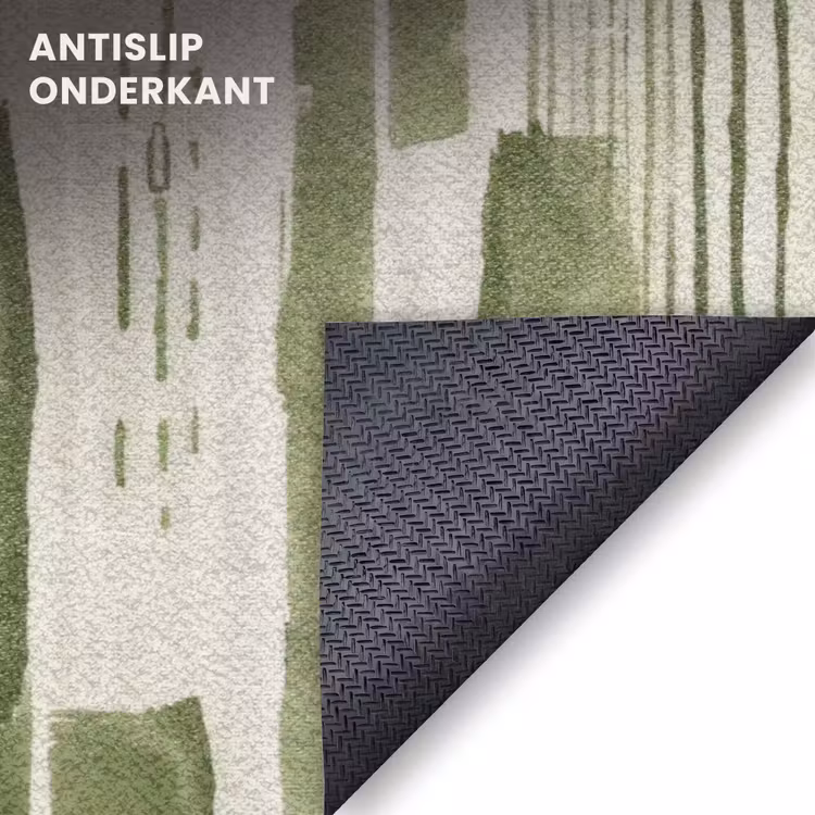 Deurmat - Groen - Abstract - Penseelstreken - Linnen - Patroon — 6
