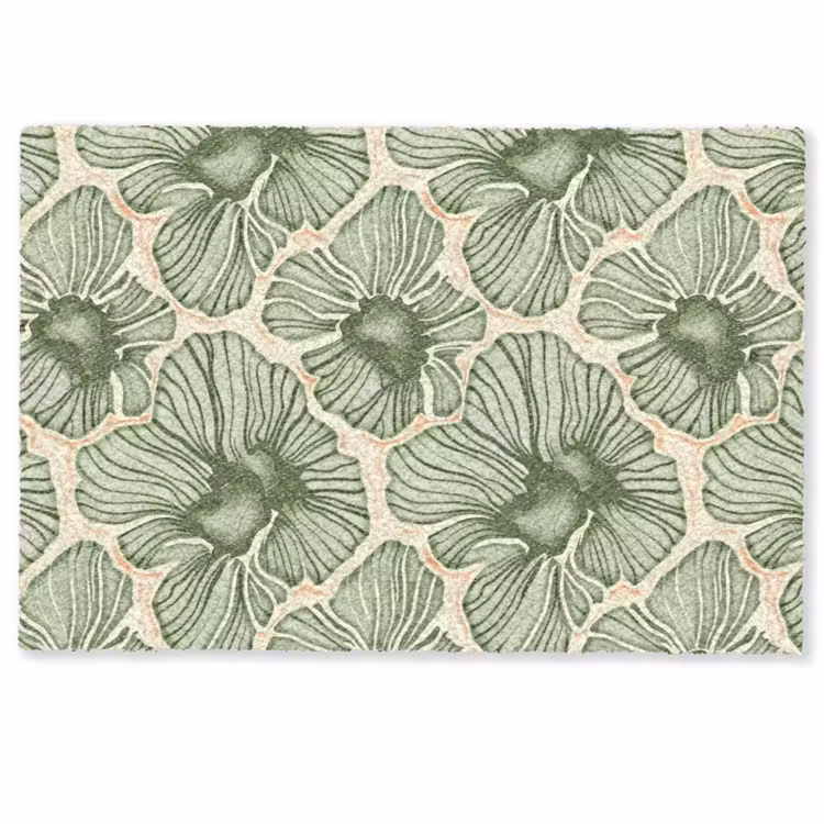 Deurmat - Groen - Botanisch - Bloemen - Organisch - Patroon — 1
