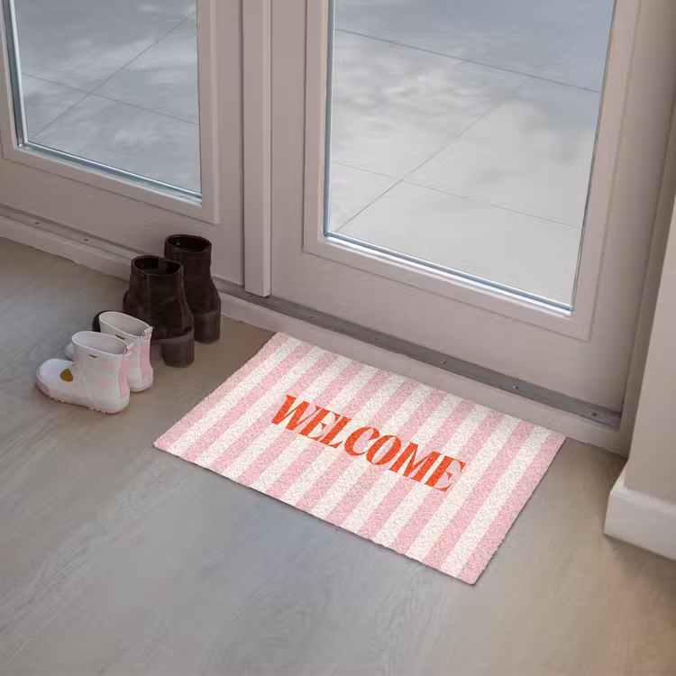 Deurmat - Zachtroze - Rood - Strepen - Welcome — 8