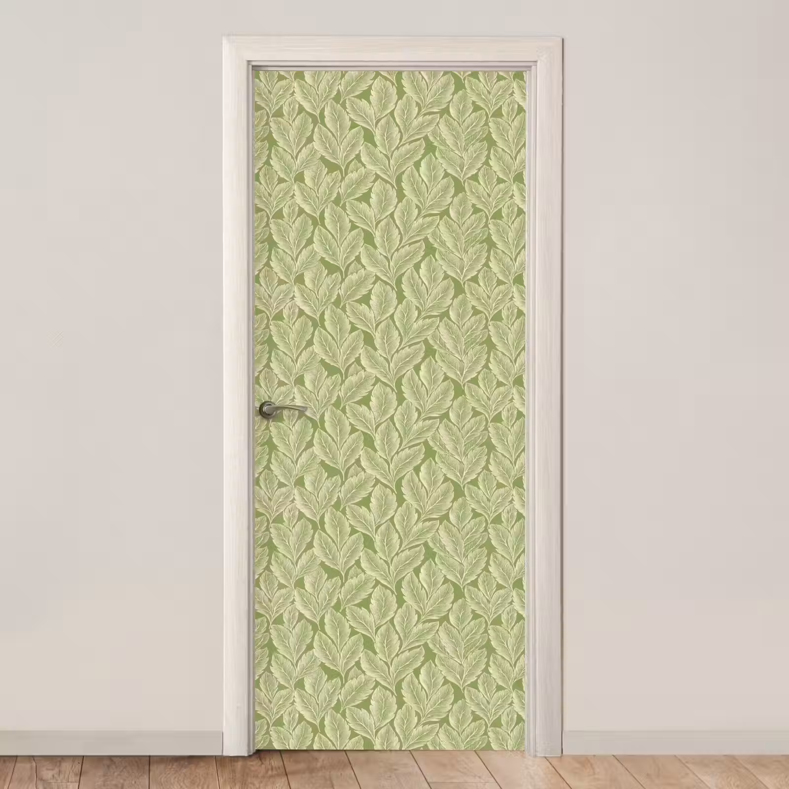Deursticker - Groen - Botanisch - Bladeren - Vintage - Patroon — 1