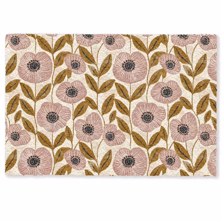 Deurmat - Dustyroze - Bloemen - Grafisch - Patroon — 1