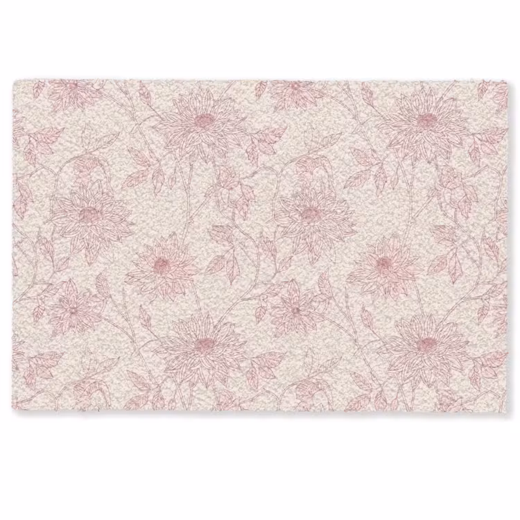 Deurmat - Oudroze - Dahlia's - Lijntekening - Patroon — 1