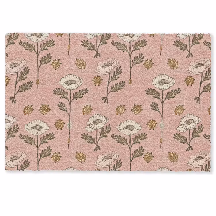 Deurmat - Roze - Bloemen - Vintage - Textuur — 1
