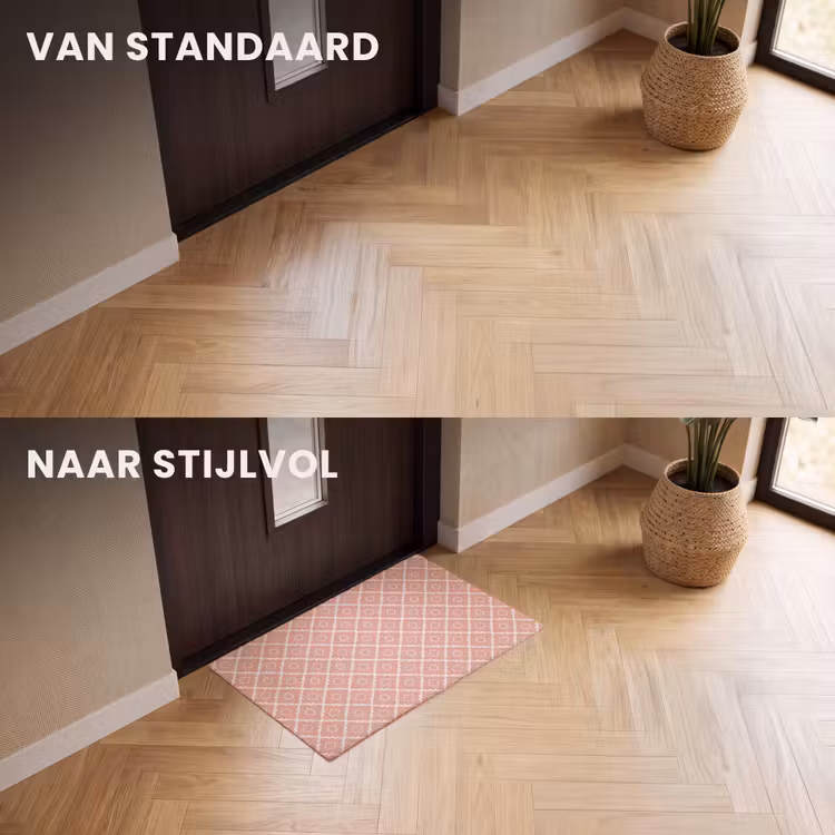 Deurmat - Zalmroze - Geometrisch - Elegant - Patroon — 3