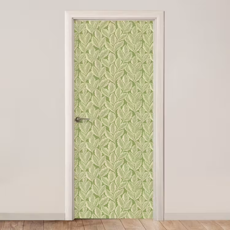 Deursticker - Groen - Botanisch - Bladeren - Vintage - Patroon — 1
