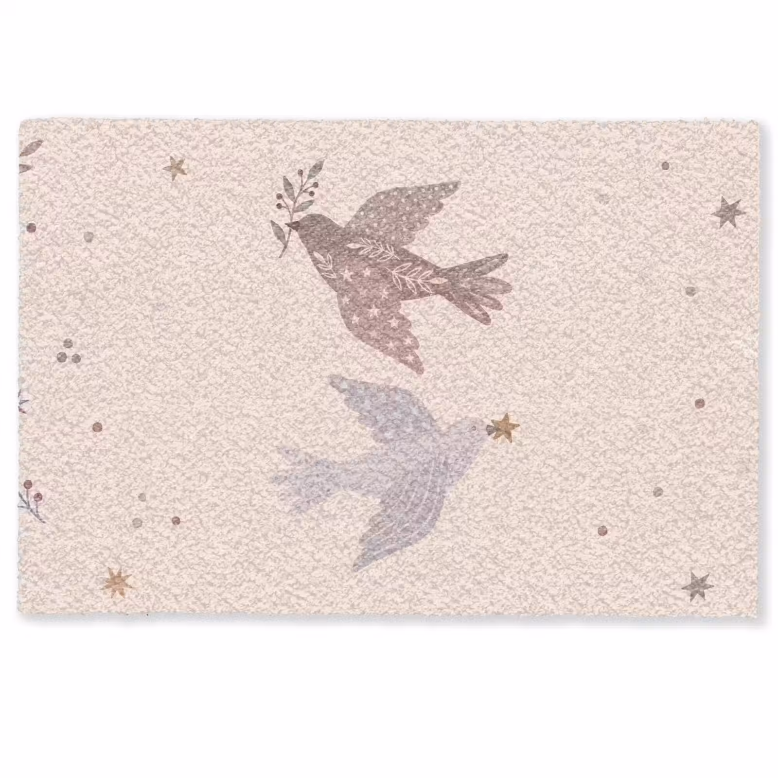 Deurmat - Vogel - Bessen - Natuur - Modern - Beige — 1