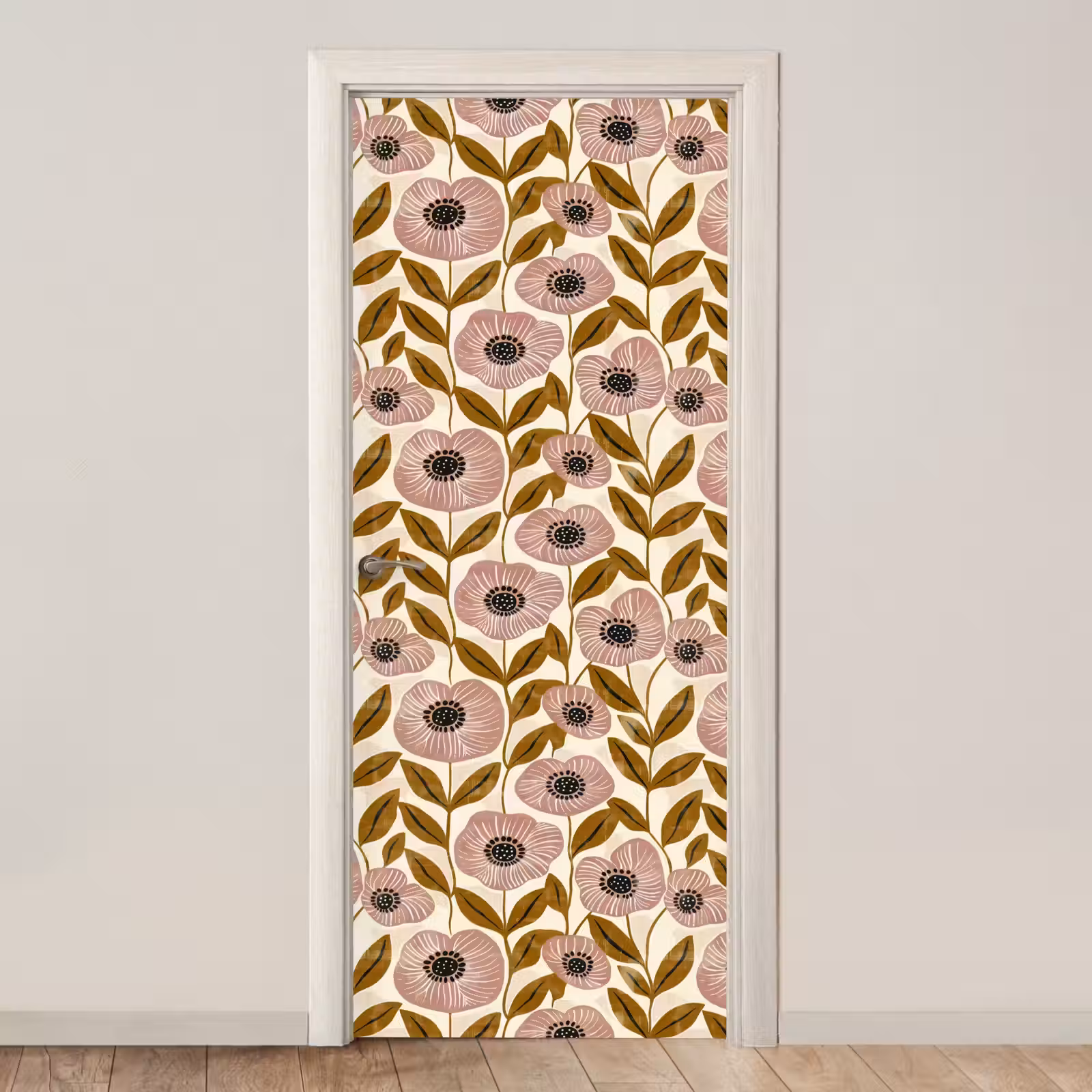 Deursticker - Dustyroze - Bloemen - Grafisch - Patroon — 1