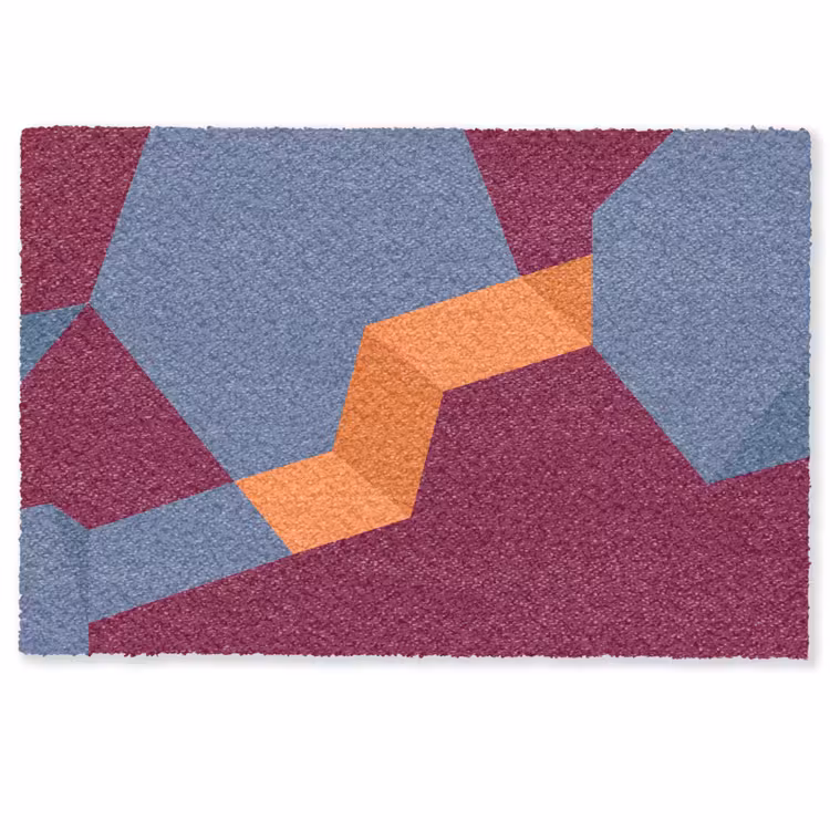 Deurmat - Abstract - Vormen - Modern - Blauw - Oranje — 1