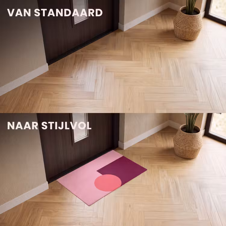 Deurmat - Abstract - Vormen - Roze - Modern - Design — 3