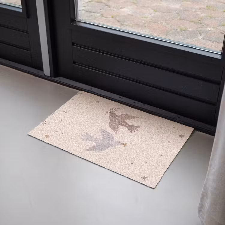 Deurmat - Vogel - Bessen - Natuur - Modern - Beige — 2