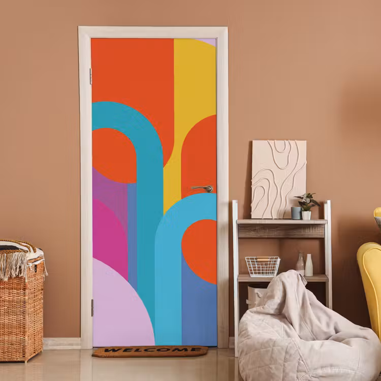 Deursticker - Abstract - Geometrie - Kleurrijk - Modern - Kunst — 2