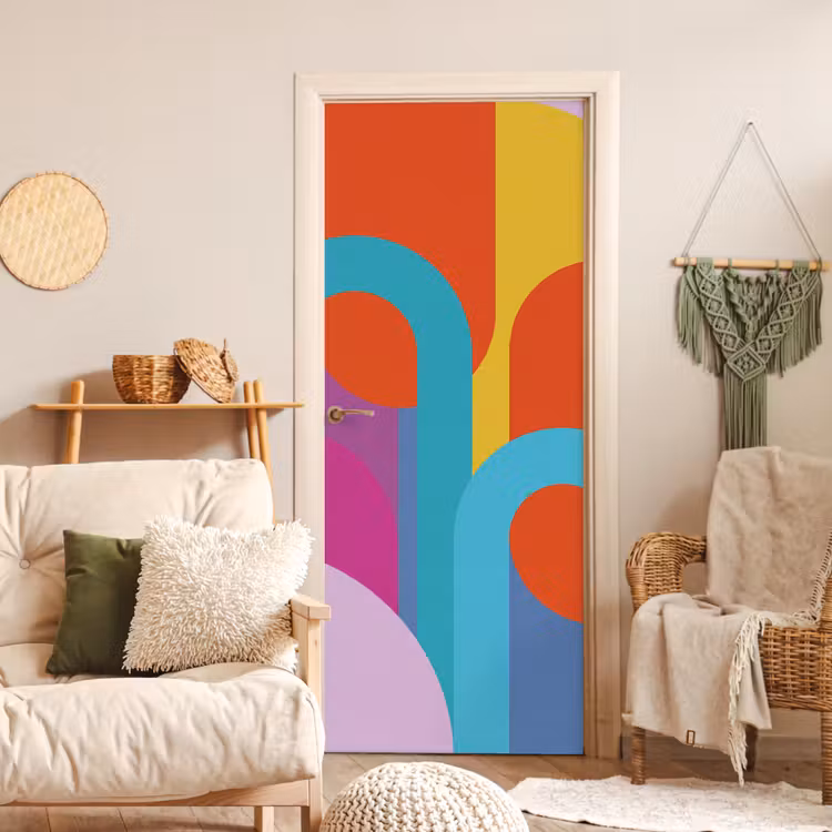 Deursticker - Abstract - Geometrie - Kleurrijk - Modern - Kunst — 4