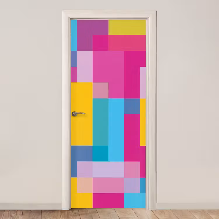 Deursticker - Abstract - Geometrisch - Kunst - Kleurrijk - Modern — 1