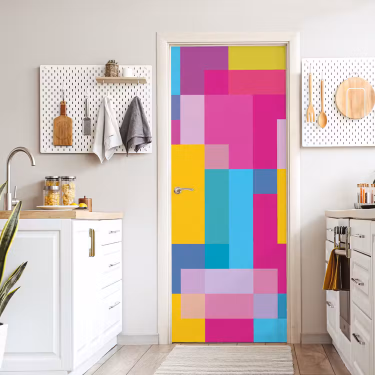 Deursticker - Abstract - Geometrisch - Kunst - Kleurrijk - Modern — 7