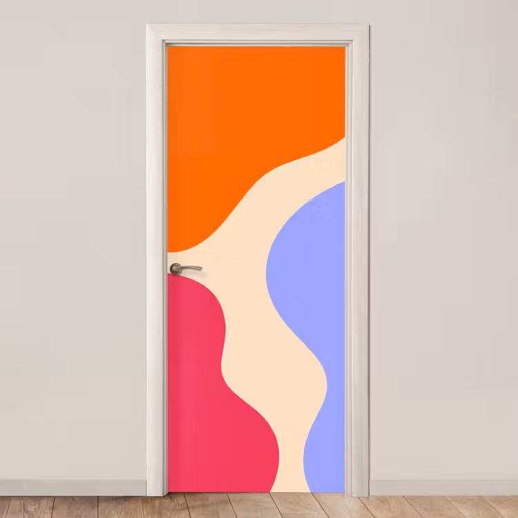 Deursticker - Abstract - Organische vormen - Design - Modern - Kleurrijk — 1