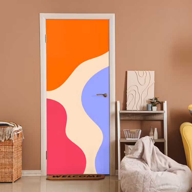 Deursticker - Abstract - Organische vormen - Design - Modern - Kleurrijk — 2