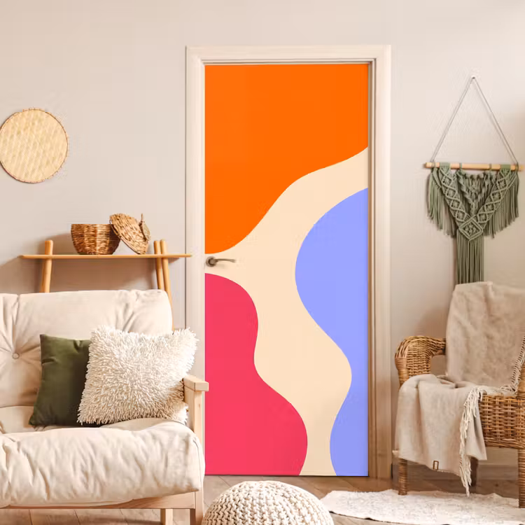 Deursticker - Abstract - Organische vormen - Design - Modern - Kleurrijk — 4