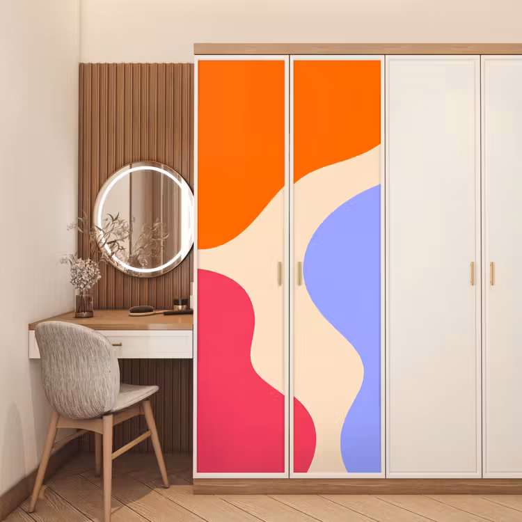 Deursticker - Abstract - Organische vormen - Design - Modern - Kleurrijk — 5