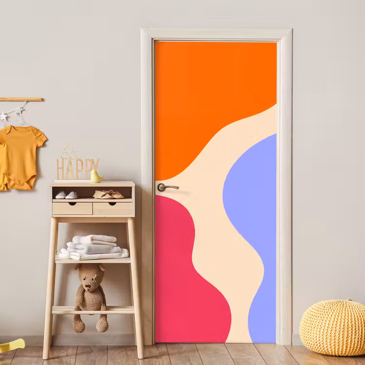 Deursticker - Abstract - Organische vormen - Design - Modern - Kleurrijk — 6