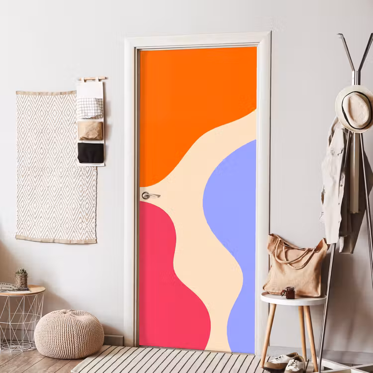 Deursticker - Abstract - Organische vormen - Design - Modern - Kleurrijk — 8