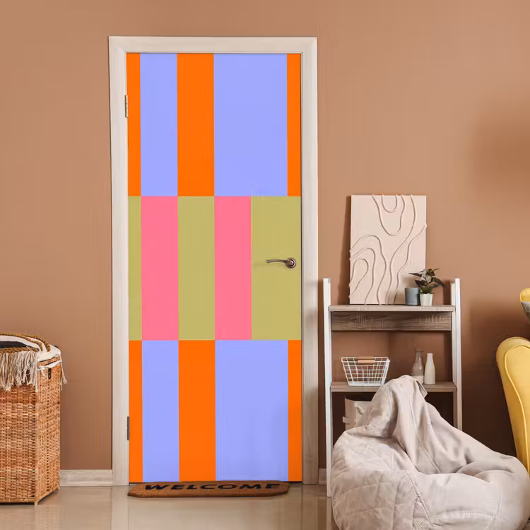 Deursticker - Abstract - Patroon - Geometrisch - Kleurrijk - Modern — 2