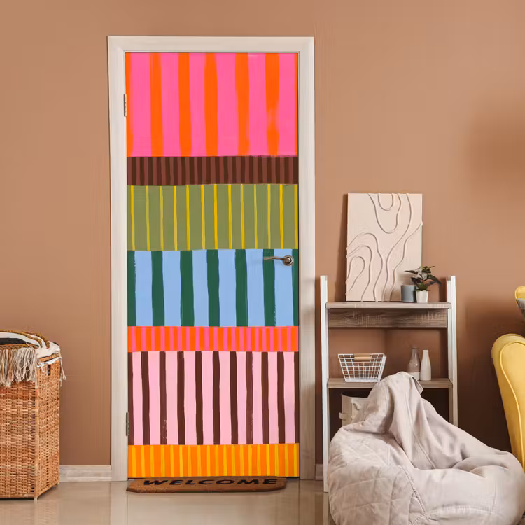 Deursticker - Abstract - Strepen - Modern - Kleurrijk - Kunst — 2