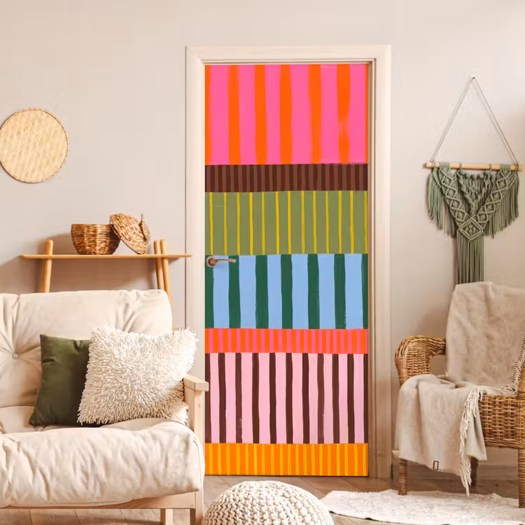 Deursticker - Abstract - Strepen - Modern - Kleurrijk - Kunst — 4