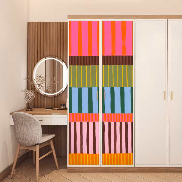 Deursticker - Abstract - Strepen - Modern - Kleurrijk - Kunst — 5