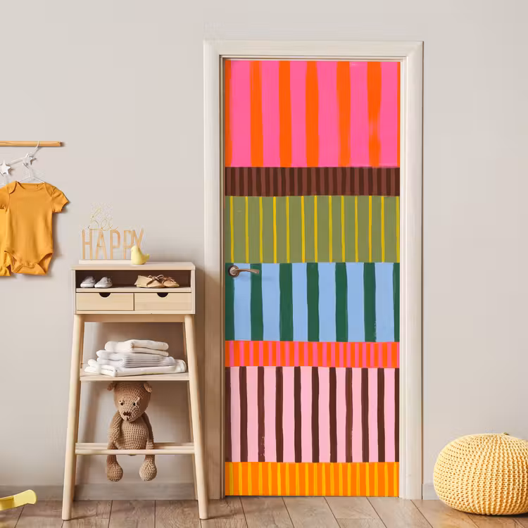 Deursticker - Abstract - Strepen - Modern - Kleurrijk - Kunst — 6