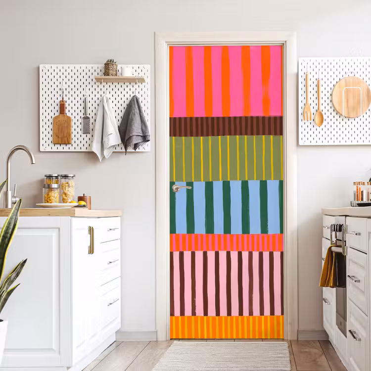 Deursticker - Abstract - Strepen - Modern - Kleurrijk - Kunst — 7
