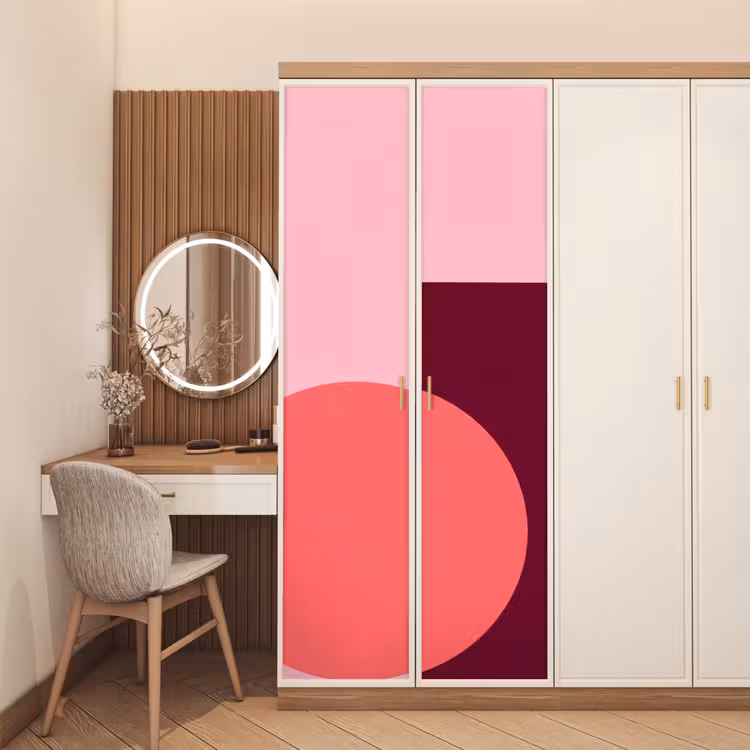 Deursticker - Abstract - Vormen - Roze - Modern - Design — 5