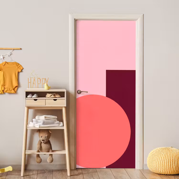 Deursticker - Abstract - Vormen - Roze - Modern - Design — 6