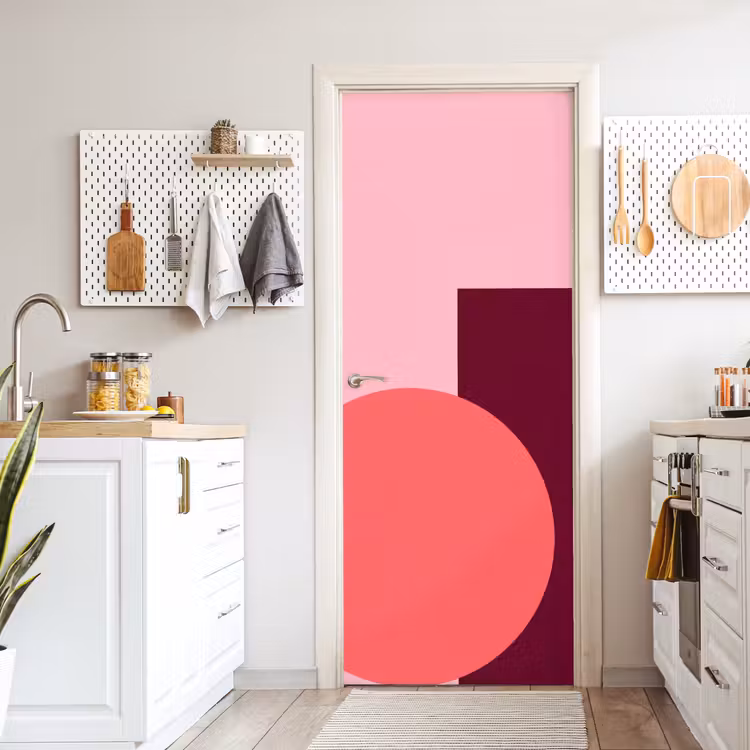 Deursticker - Abstract - Vormen - Roze - Modern - Design — 7