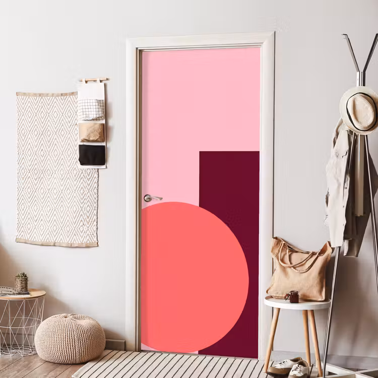 Deursticker - Abstract - Vormen - Roze - Modern - Design — 8