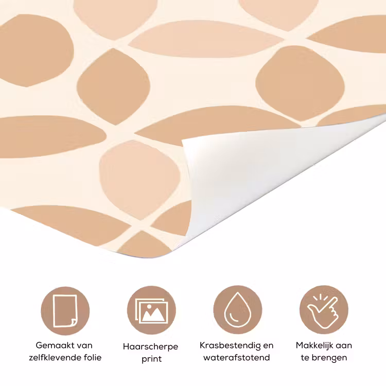 Deursticker - Beige - Bladeren - Minimalistisch - Patroon — 3