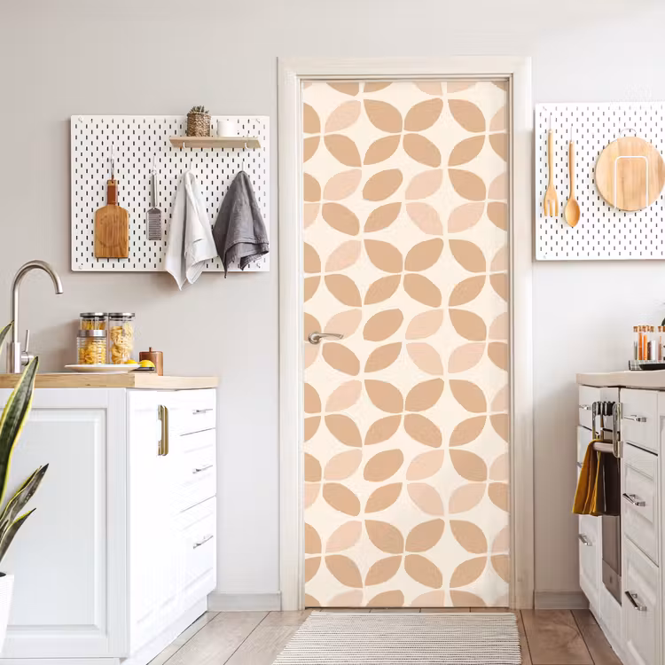 Deursticker - Beige - Bladeren - Minimalistisch - Patroon — 7