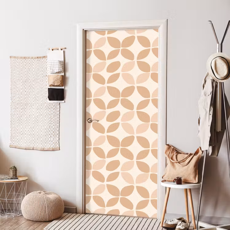 Deursticker - Beige - Bladeren - Minimalistisch - Patroon — 8