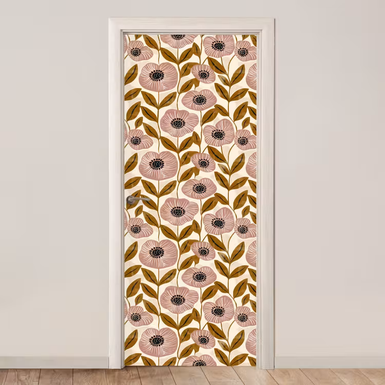 Deursticker - Dustyroze - Bloemen - Grafisch - Patroon — 1