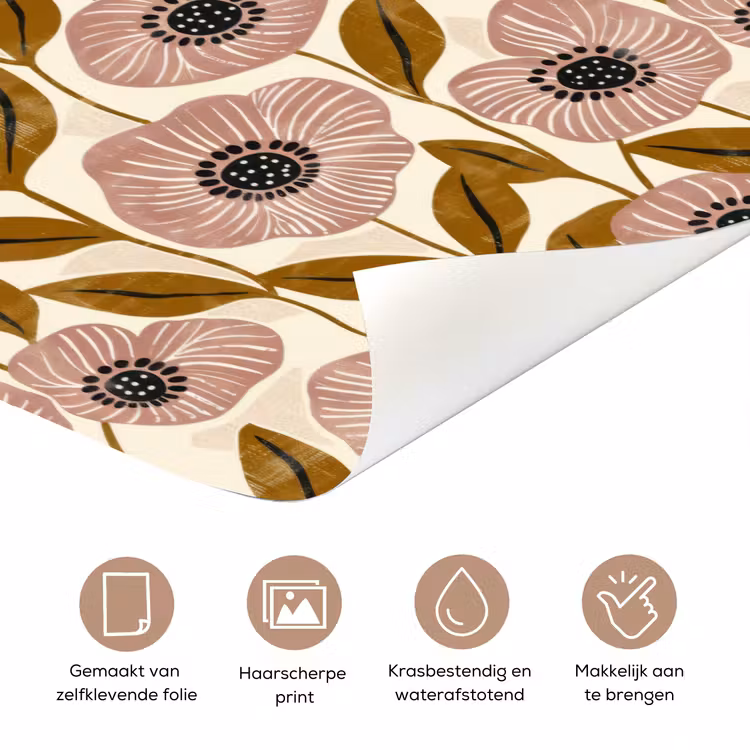 Deursticker - Dustyroze - Bloemen - Grafisch - Patroon — 3