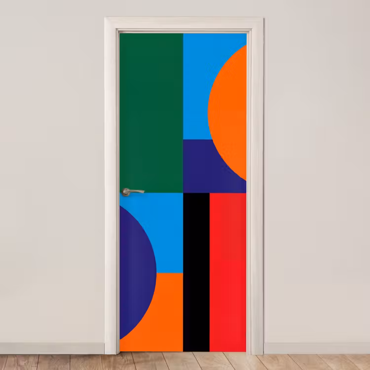 Deursticker - Geometrisch - Abstract - Vormen - Kleurrijk - Modern — 1