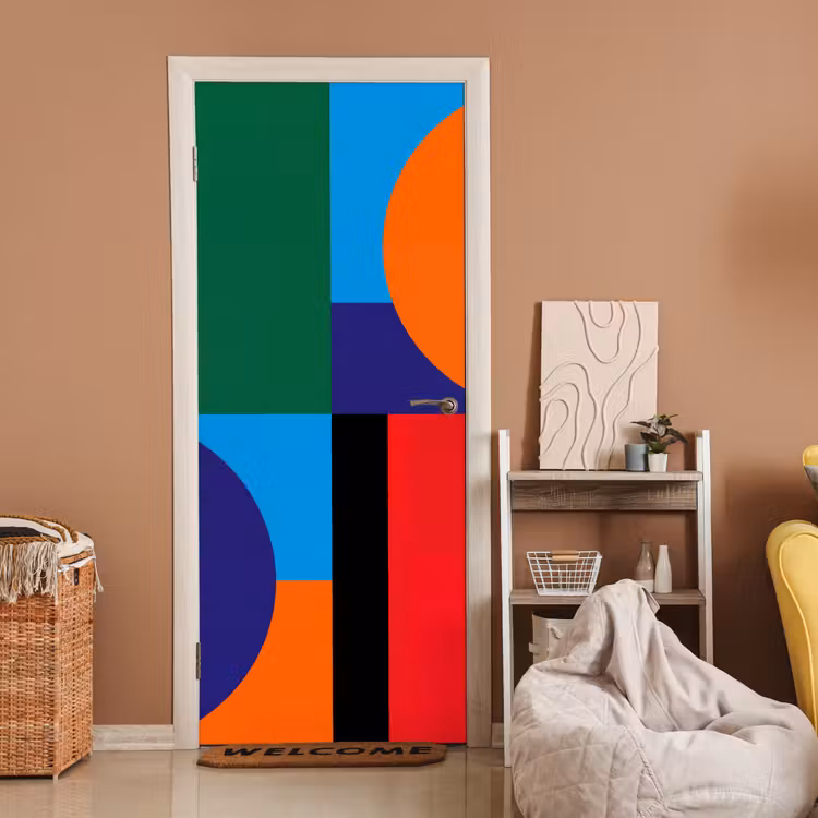 Deursticker - Geometrisch - Abstract - Vormen - Kleurrijk - Modern — 2