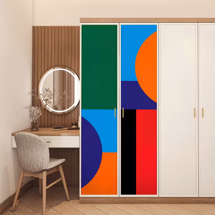 Deursticker - Geometrisch - Abstract - Vormen - Kleurrijk - Modern — 5