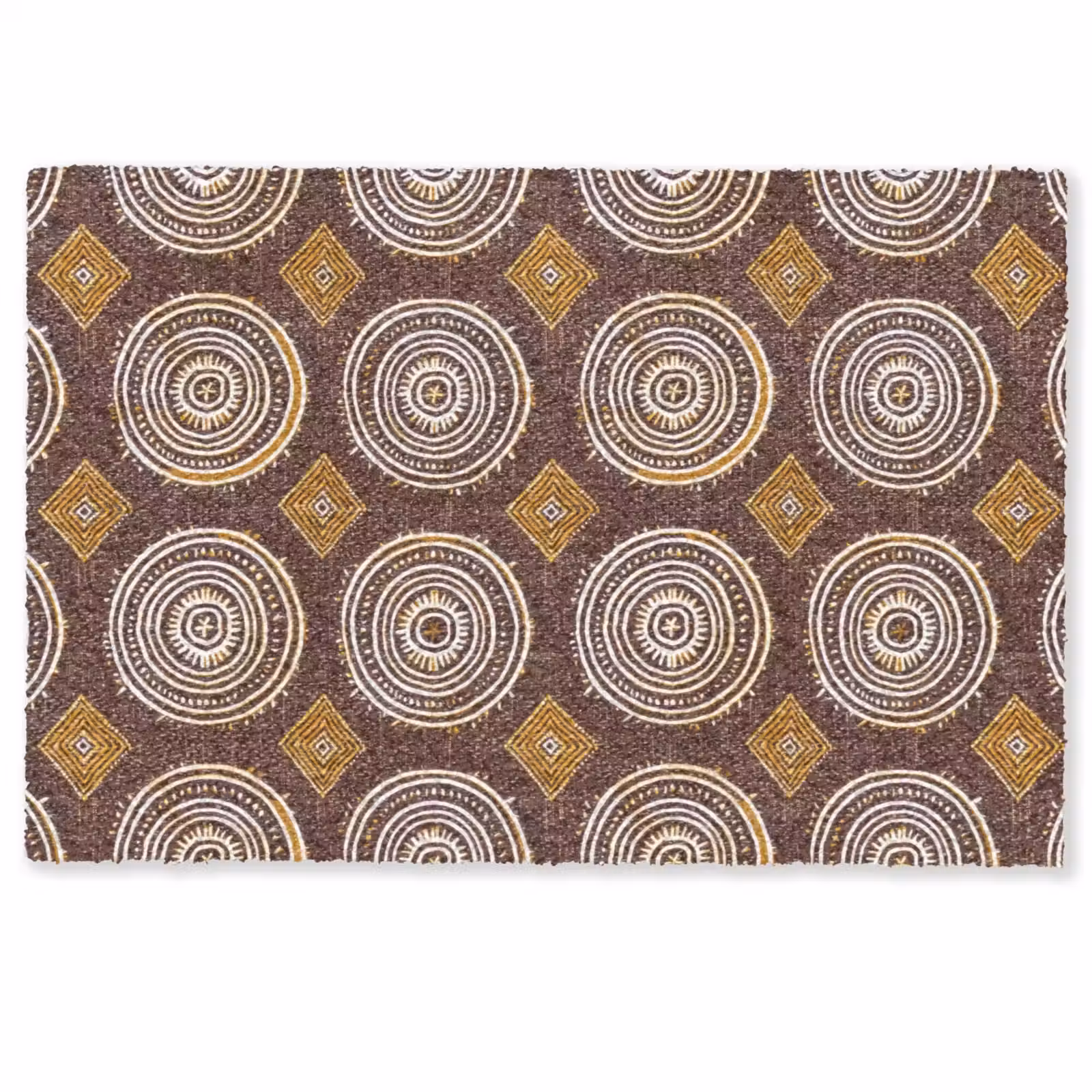 Deurmat - Chocoladebruin - Etnisch - Tribaal - Cirkels - Patroon — 1