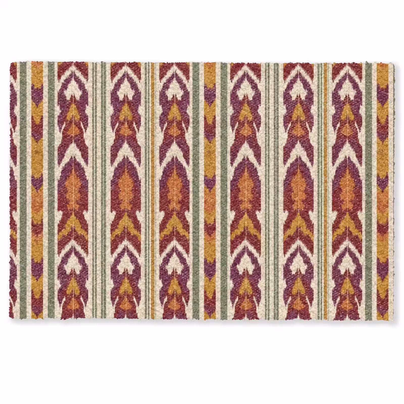 Deurmat - Ikat - Bordeauxrood - Etnisch - Patroon — 1