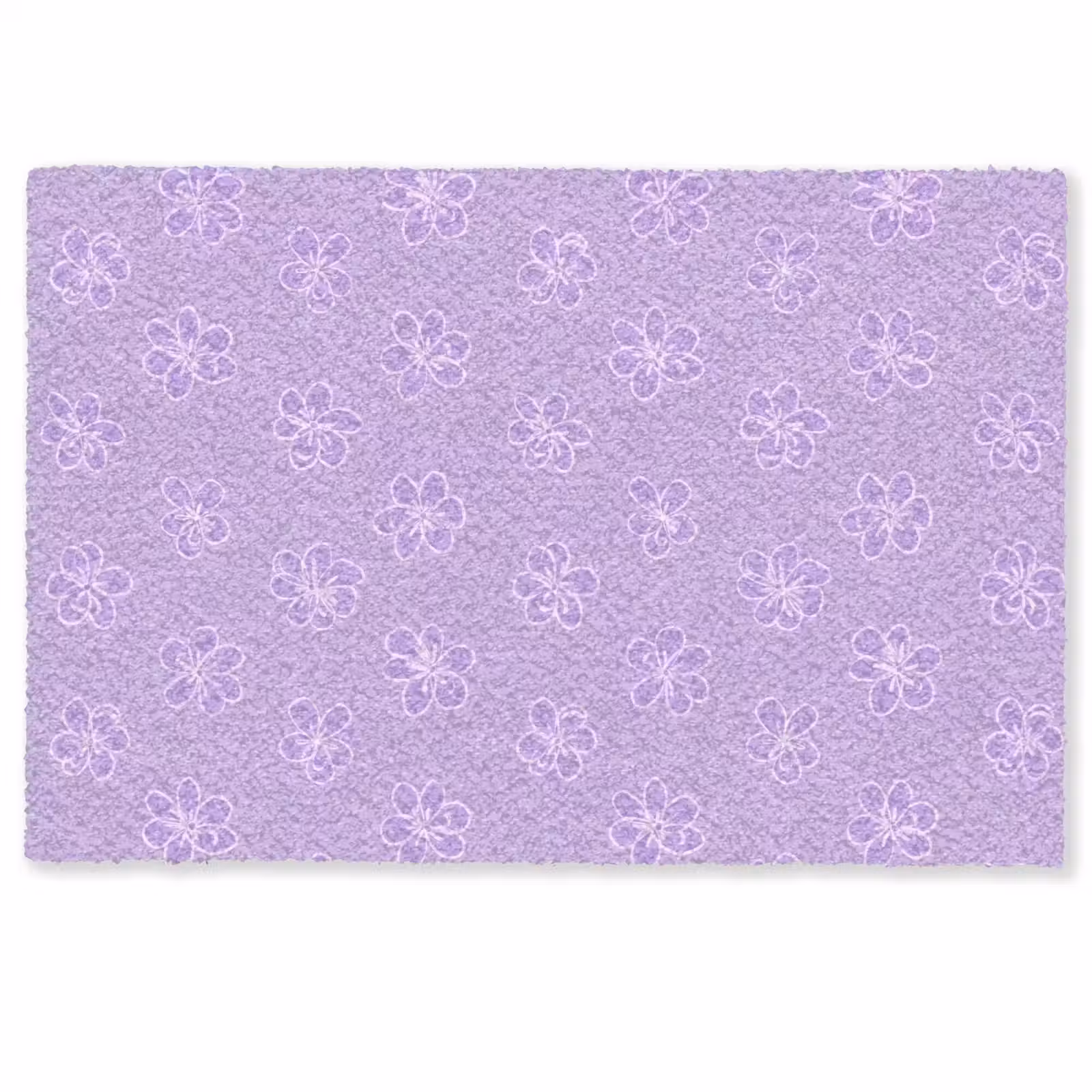 Deurmat - Lila - Botanisch - Bloemen - Handgetekend - Patroon — 1