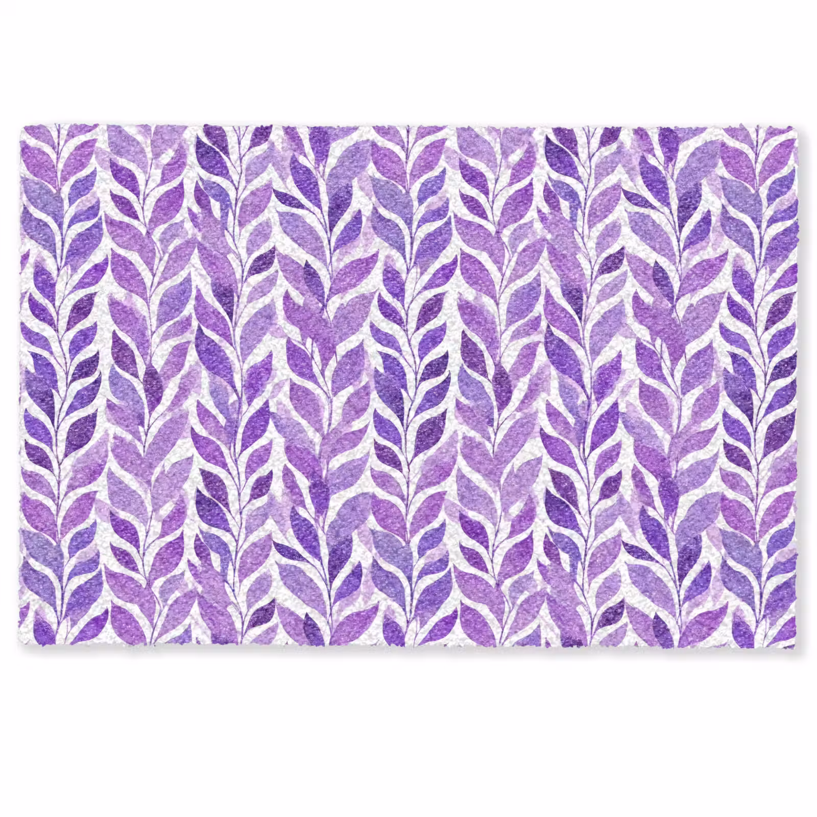 Deurmat - Paars - Botanisch - Bladeren - Aquarel - Takken - Patroon — 1