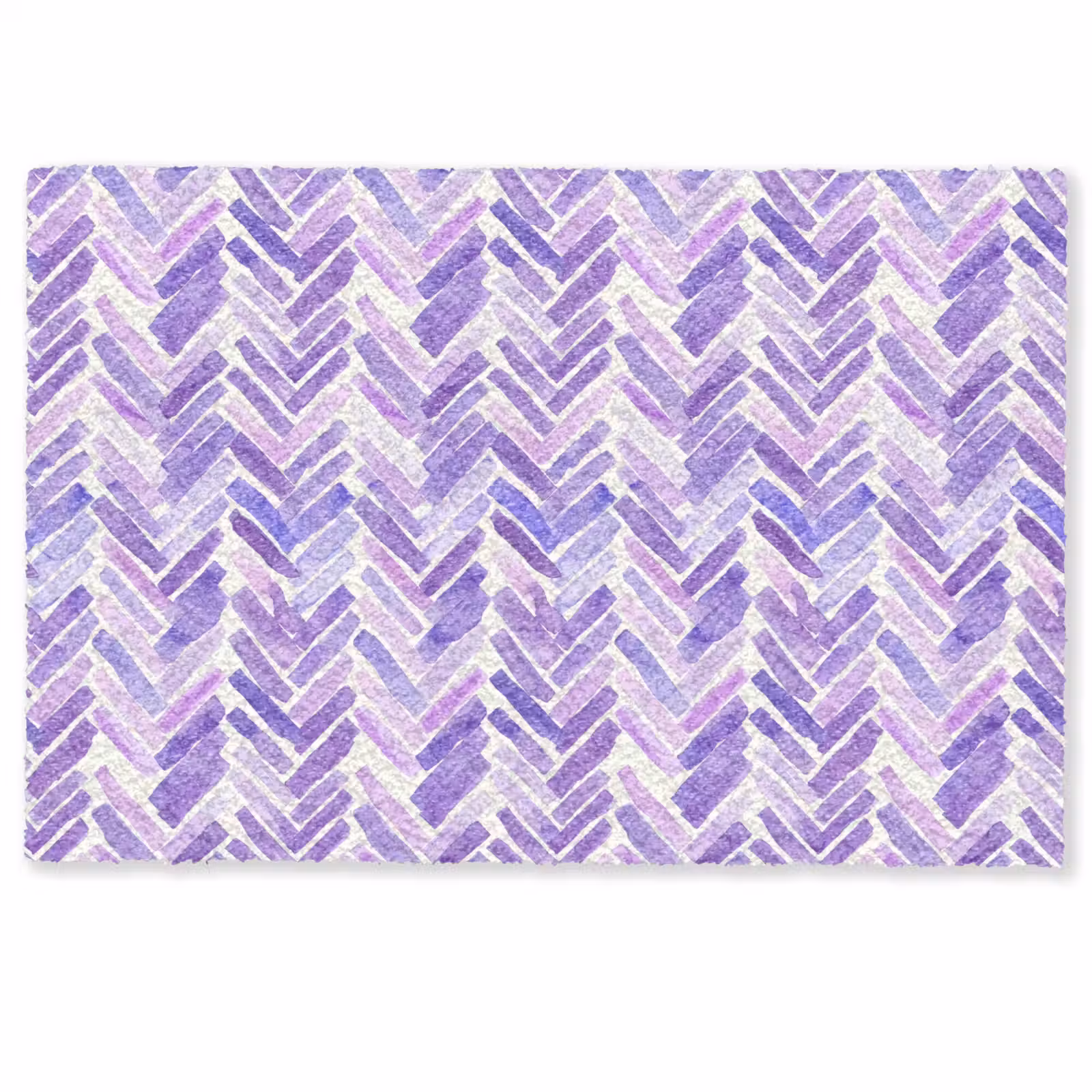 Deurmat - Paars - Visgraat - Aquarel - Penseelstreken - Patroon — 1